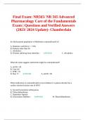 Final Exam&colon; NR565&sol; NR 565 Advanced Pharmacology Care of the Fundamentals Exam &vert; Questions and Verified Answers &lpar;2023&sol; 2024 Update&rpar;- Chamberlain