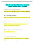 Skin Cancer Questions and Answers Latest Version 100&percnt; Verified
