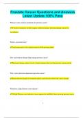 Prostate Cancer Questions and Answers  Latest Update 100&percnt; Pass