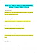 Prostate Cancer Questions and Answers  Latest Version 100&percnt; Verified