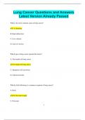 Lung Cancer Questions and Answers Latest Version Already Passed