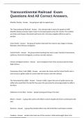 Transcontinental Railroad  Exam Questions And All Correct Answers&period;