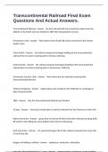Transcontinental Railroad Final Exam Questions And Actual Answers&period;
