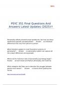 PSYC 351 Final Questions And Answers Latest Updates &lpar;2025&rpar;&excl;&excl;