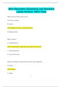 Skin Disorders Questions and Answers  Latest Version 100&percnt; Pass