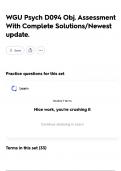 WGU Psych D094 Obj&period; Assessment With Complete Solutions&sol;Newest update&period;