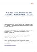 Psyc 351 Exam 3 Questions And Answers Latest Updates &lpar;2025&rpar;&excl;&excl;
