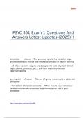 PSYC 351 Exam 1&period; 2&comma; 3&comma; 4 and Final Exam Package deal  Latest Updates &lpar;2025&rpar;&excl;&excl;