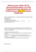 Midterm Exam&colon; NR565&sol; NR 565 Advanced Pharmacology Care of the Fundamentals Exam &vert; Questions and Verified Answers &lpar;2025&sol; 2026 Update&rpar;- Chamberlain
