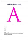CA BAIL EXAM 2025 UPDATE MOST TESTED QUESTIONS AND VERIFIED ANSWERS GRADED A &plus;  WITH EXPLANATIONS