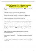 NCCER Plumbing Level 1 Exam -Questions With Verified Correct Answers&excl;&excl;