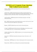 NCCER Level 1 Carpentry Exam -Questions With Verified Correct Answers&excl;&excl;