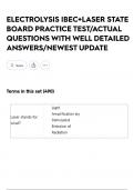 ELECTROLYSIS IBEC&plus;LASER STATE BOARD PRACTICE TEST&sol;ACTUAL QUESTIONS WITH WELL DETAILED ANSWERS&sol;NEWEST UPDATE