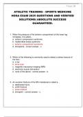ATHLETIC TRAINING - SPORTS MEDICINE  HOSA EXAM 2025 QUESTIONS AND VERIFIED  SOLUTIONS&vert; ABSOLUTE SUCCESS  GUARANTEED&period;