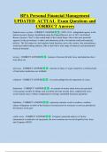 BPA Personal Financial Management  UPDATED  ACTUAL  Exam Questions and  CORRECT Answers