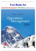 Test Bank for  Operations Management 14th Edition by William J Stevenson  isbn-9781260238891 All Chapters 1-19 Covered Latest Verified Guide Graded A+