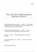 Psyc 351 Unit 4 With Complete Solutions &lpar;2025&rpar;&excl;&excl;