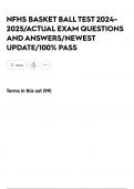NFHS BASKET BALL TEST 2024-2025&sol;ACTUAL EXAM QUESTIONS AND ANSWERS&sol;NEWEST UPDATE&sol;100&percnt; PASS