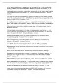 CONTRACTORS LICENSE QUESTIONS & ANSWERS