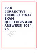 ISSA CORRECTIVE EXERCISE FINAL EXAM QUESTIONS AND ANSWERS&vert; 2024&vert;25