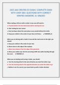 2025 AAA DRIVERS ED EXAM&vert; COMPLETE EXAM WITH OVER 300&plus; QUESTIONS WITH CORRECT VERIFIED ANSWERS&period; A&plus; GRADED 