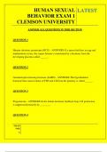  HUMAN SEXUAL BEHAVIOR EXAM 1 CLEMSON UNIVERSITY QUESTIONS AND ANSWERS 2025