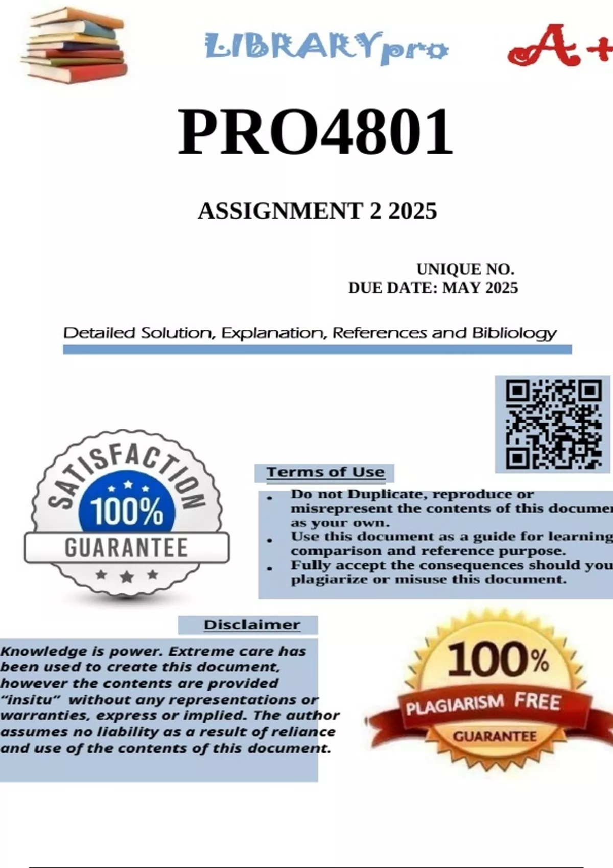 PRO4801 Assignment 2 (100% COMPLETE ANSWERS) 2025 - Project Management ...