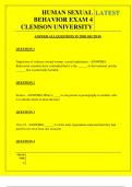  HUMAN SEXUAL BEHAVIOR EXAM 4 CLEMSON UNIVERSITY QUESTIONS AND ANSWERS 2025