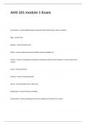 AHS 101 module 1 Exam Questions and Answers