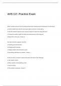 AHS 117- Practice Exam Questions and Answers
