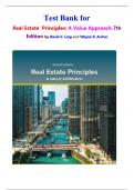 Test Bank for Real Estate  Principles&colon; A Value Approach 7th Edition by David C&period; Ling and Wayne R&period; Archer isbn-9781264500185 All Chapters 1-23 Covered Questions and Verified Answers Graded A&plus;