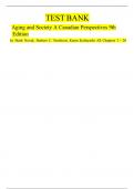 TEST BANK Aging and Society A Canadian Perspectives 9th Edition by Mark Novak&comma; Herbert C&period; Northcott&comma; Karen Kobayashi All Chapters 1 - 20