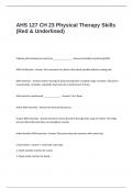 AHS 127 Ch 23 Physical Therapy Skills Test Questions and Answers
