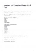 Anatomy and Physiology Chapters 1&ndash;3 Test Study Guide