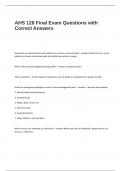 AHS 128 Final Exam Questions with Correct Answers
