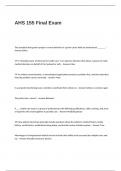 AHS 155 Final Exam Questions with 100&percnt; Correct Answers