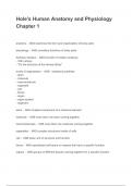 Hole's Human Anatomy and Physiology Chapter 1 Study Guide