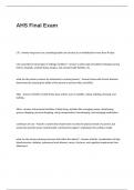 AHS Final Exam Questions with 100&percnt; Correct Answers