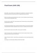Final Exam  Questions and Answers &lpar;AHS 155&rpar;