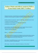 Failure Modes and effects Analysis &lpar;FMEA&rpar; Exam Study Guide 100&percnt; Verified&period;
