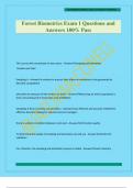 Forest Biometrics Exam 1 Questions and Answers 100&percnt; Pass