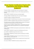 Texas Teacher Certification Practice EC-6 Questions And Answers Already Graded A&plus;