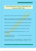 Forest Biometrics Exam 2 Questions and Answers 100&percnt; Pass