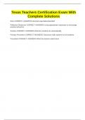 Texas Teachers Certification Exam With Complete Solutions