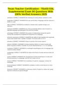 Texas Teacher Certification - TExES ESL Supplemental Exam 90 Questions With 100&percnt; Verified Answers 2025