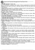 Career and Financial Management Final Exam Review