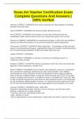 Texas Art Teacher Certification Exam Complete Questions And Answers &vert; 100&percnt; Verified