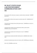 NC BLET STATE EXAM  LAW ENFORCEMENT COMMUNICATION UNIT SG