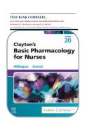 TEST BANK COMPLETE&lowbar; CLAYTON&rsquo;S BASIC PHARMACOLOGY FOR NURSES 20TH EDITION&comma; &lpar;2025&rpar; BY MICHELLE J&period; WILLIHNGANZ AND SAMUEL L&period; GUREVITZ ALL CHAPTERS 1-45&vert; 11 UNITS&vert; LATEST EDTION WITH ALL DETAILED ANSWERS&vert; GRADE A&plus;