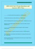 HIM 2214 Unit 2 Exam Questions and Answers 100&percnt; Pass